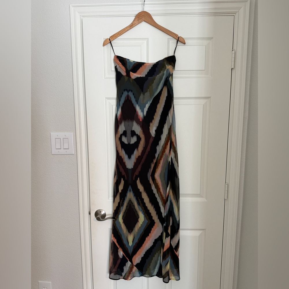 Anthropologie Fleur Satin Maxi Slipdress